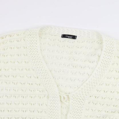 Womens UK Size L glimpse design Ivory Cardigan Jumper
