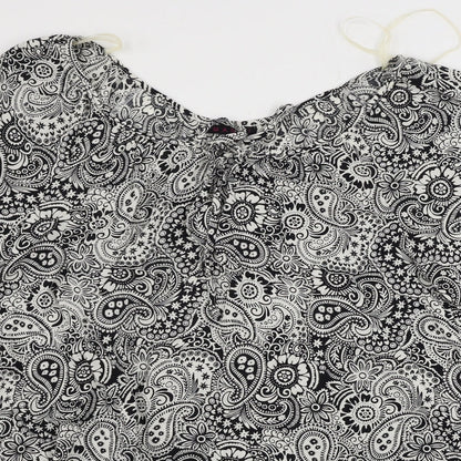 MANDI Womens White Geometric  Basic Blouse Size 10