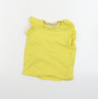 Marks and Spencer  Girls Yellow   Basic T-Shirt Size 6-7 Years