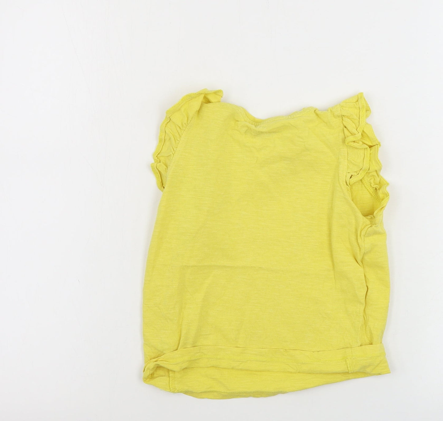 Marks and Spencer  Girls Yellow   Basic T-Shirt Size 6-7 Years