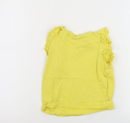 Marks and Spencer  Girls Yellow   Basic T-Shirt Size 6-7 Years