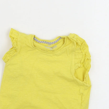 Marks and Spencer  Girls Yellow   Basic T-Shirt Size 6-7 Years