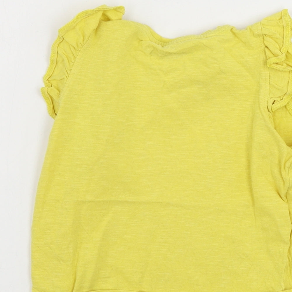 Marks and Spencer  Girls Yellow   Basic T-Shirt Size 6-7 Years