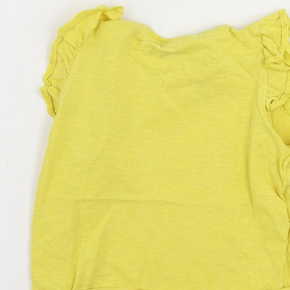 Marks and Spencer  Girls Yellow   Basic T-Shirt Size 6-7 Years