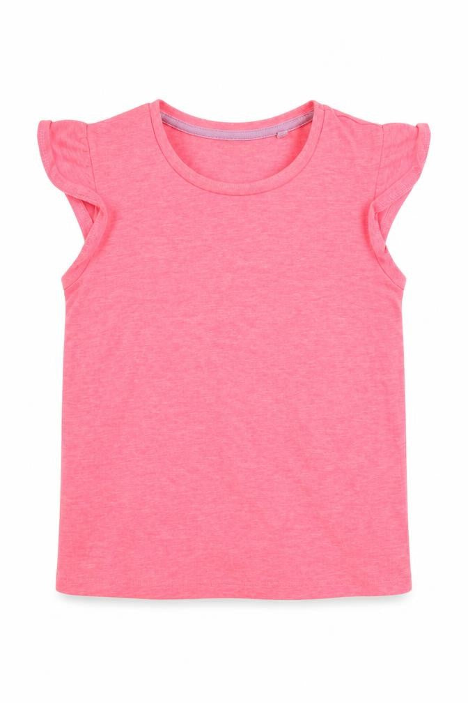 Front view of Tu girls’ pink basic t-shirt, size 5-6, years