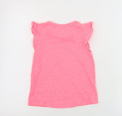 TU Girls Pink   Basic T-Shirt Size 5-6 Years