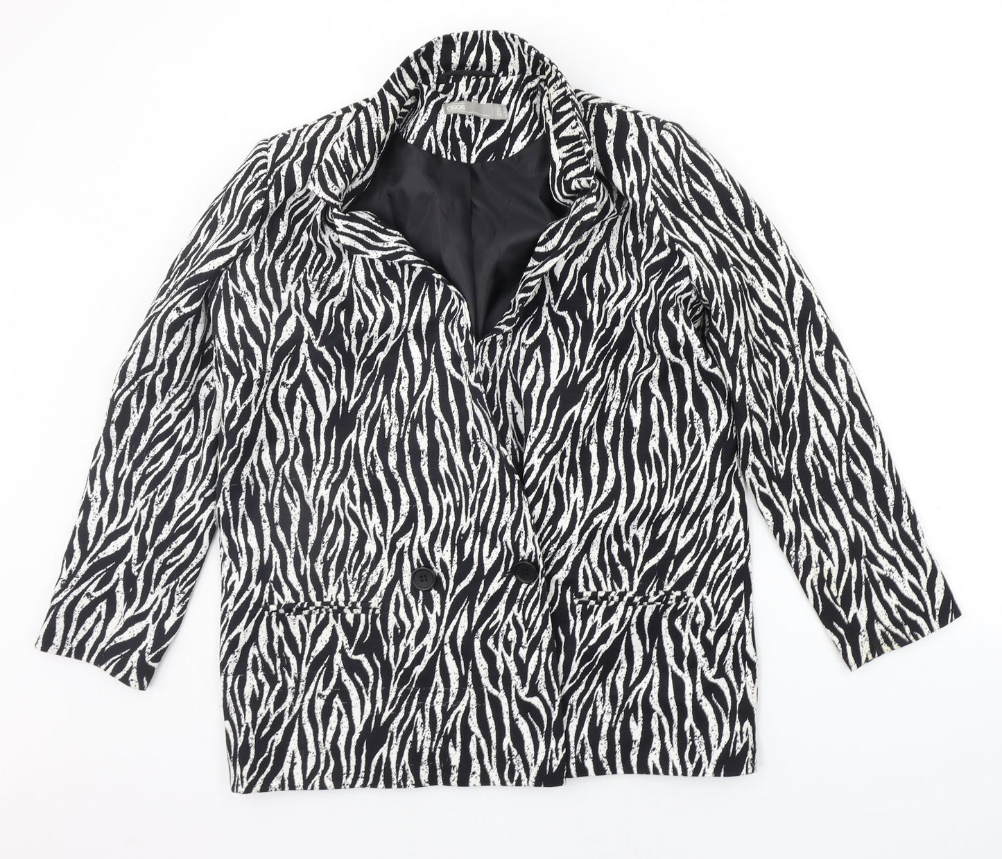 ASOS Womens White Animal Print  Jacket Blazer Size 10