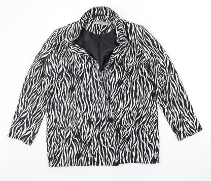 ASOS Womens White Animal Print  Jacket Blazer Size 10