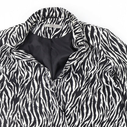 ASOS Womens White Animal Print  Jacket Blazer Size 10