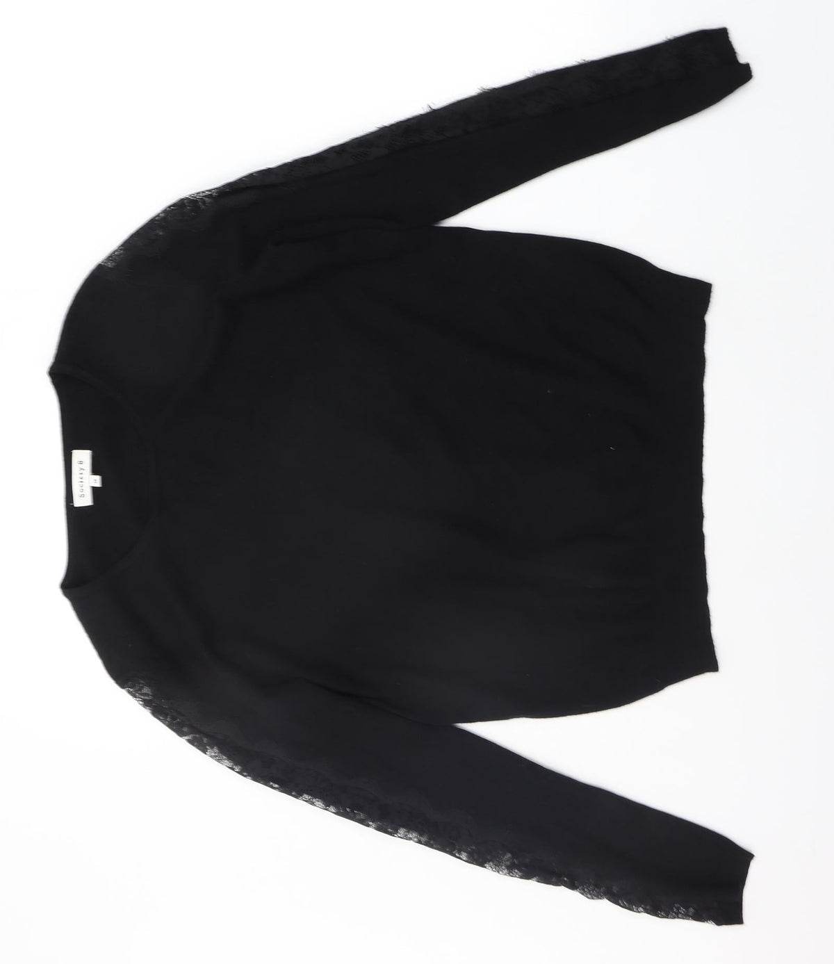 Additional front view of Society 8 women’s black jumper, size UK 14