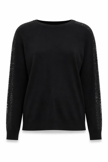 Front view of Society 8 women’s black jumper, size UK 14