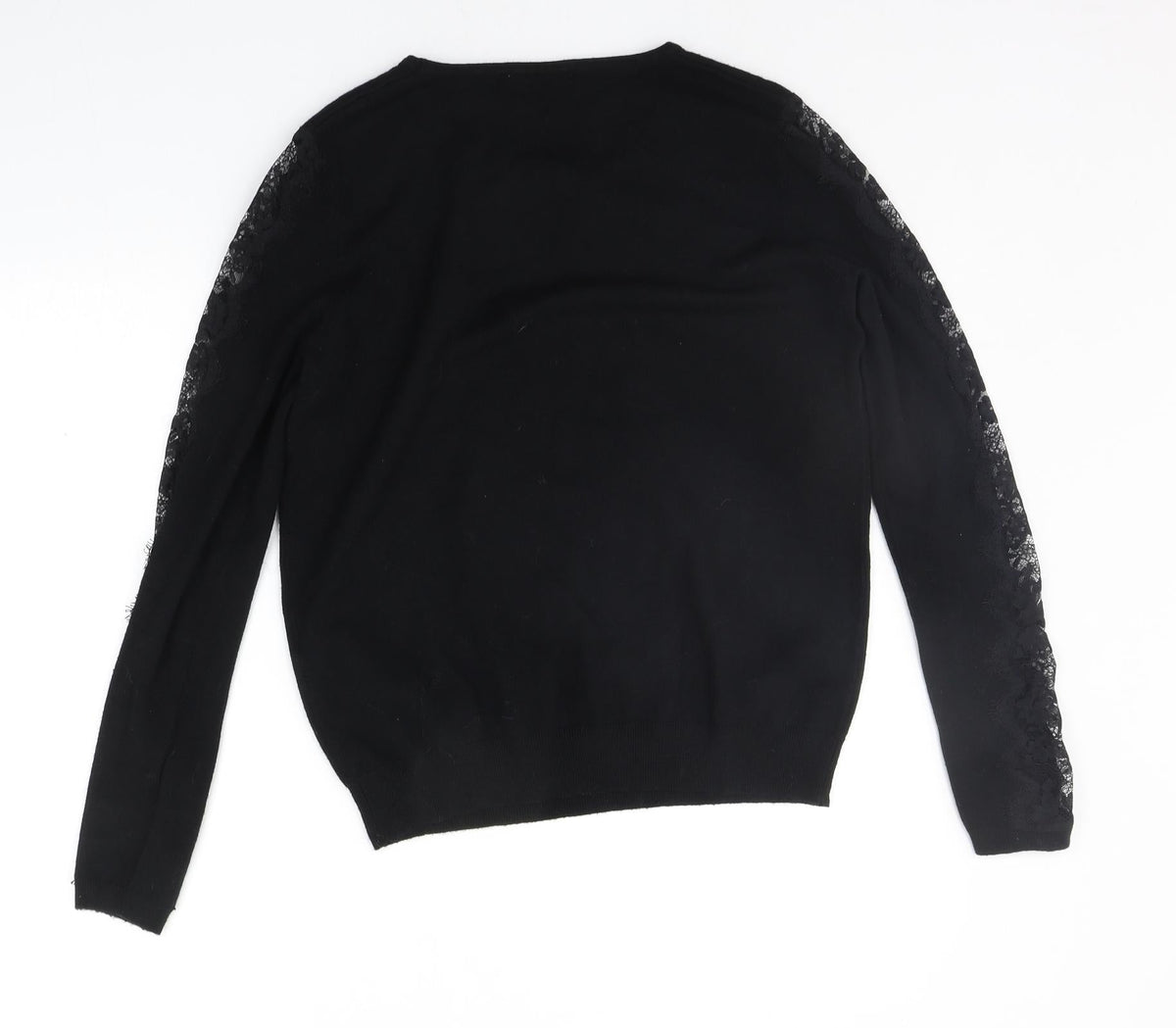 Back view of Society 8 women’s black jumper, size UK 14