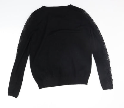 Back view of Society 8 women’s black jumper, size UK 14