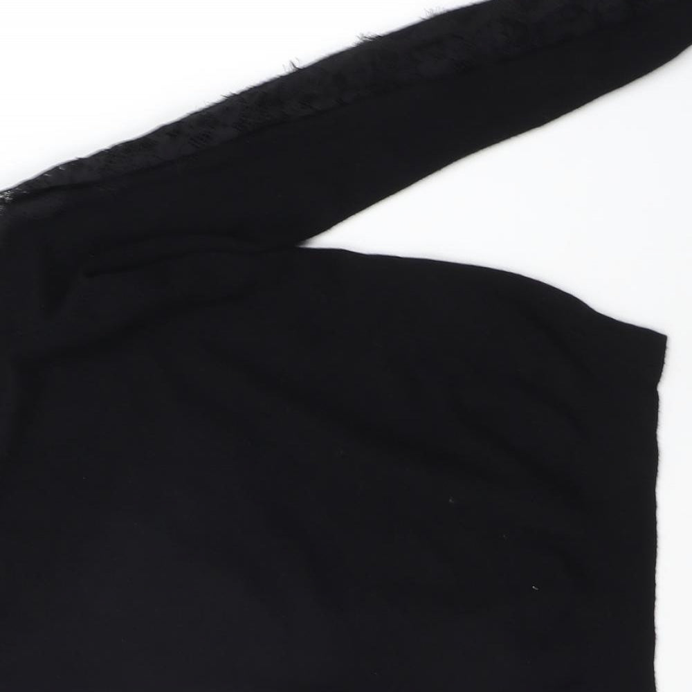 Close-up detail of Society 8 women’s black jumper, size UK 14