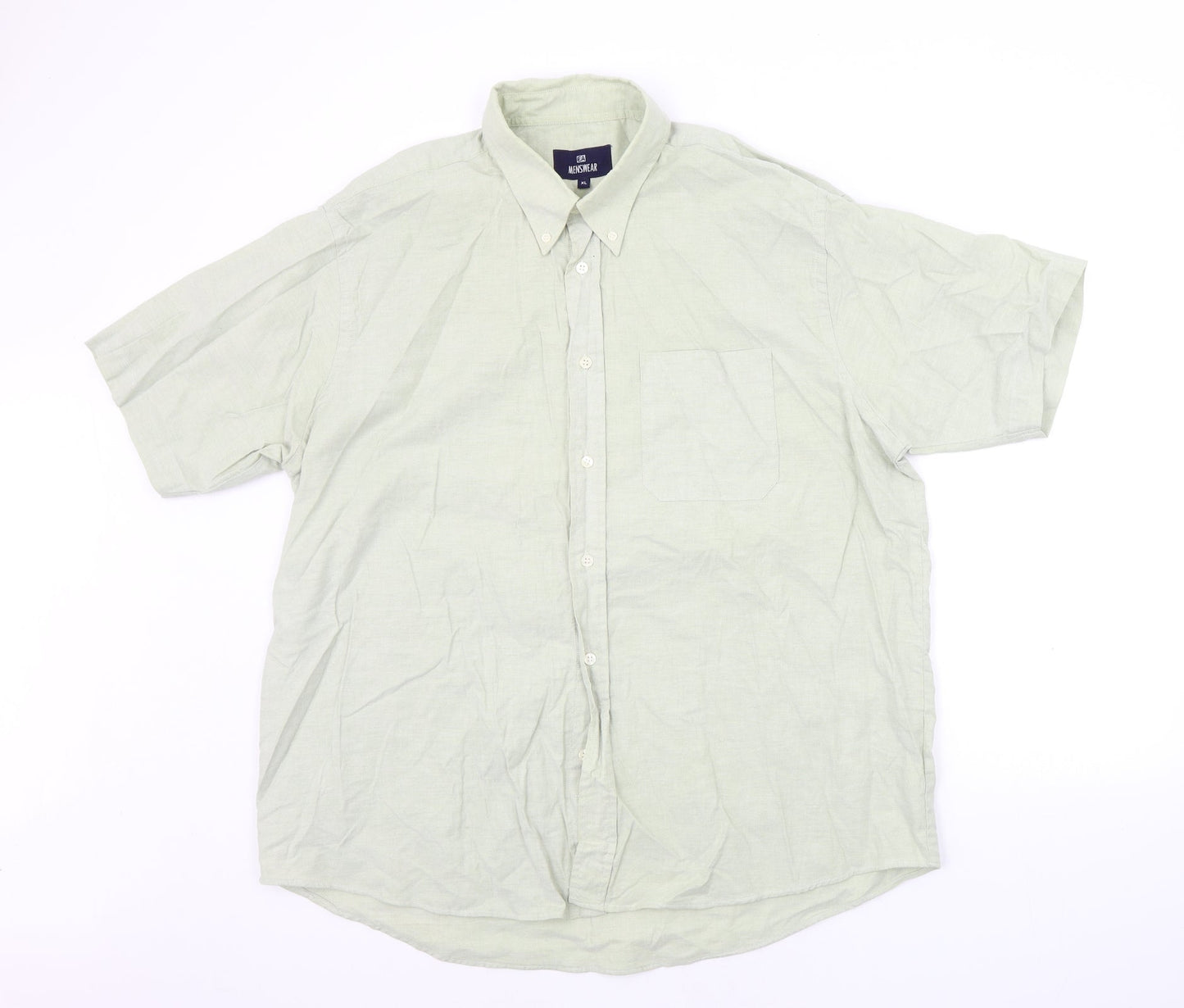 Mens UK Size XL EA Menswear Green  Button-Up Short Sleeve Casual Shirt