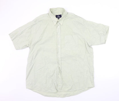 Mens UK Size XL EA Menswear Green  Button-Up Short Sleeve Casual Shirt