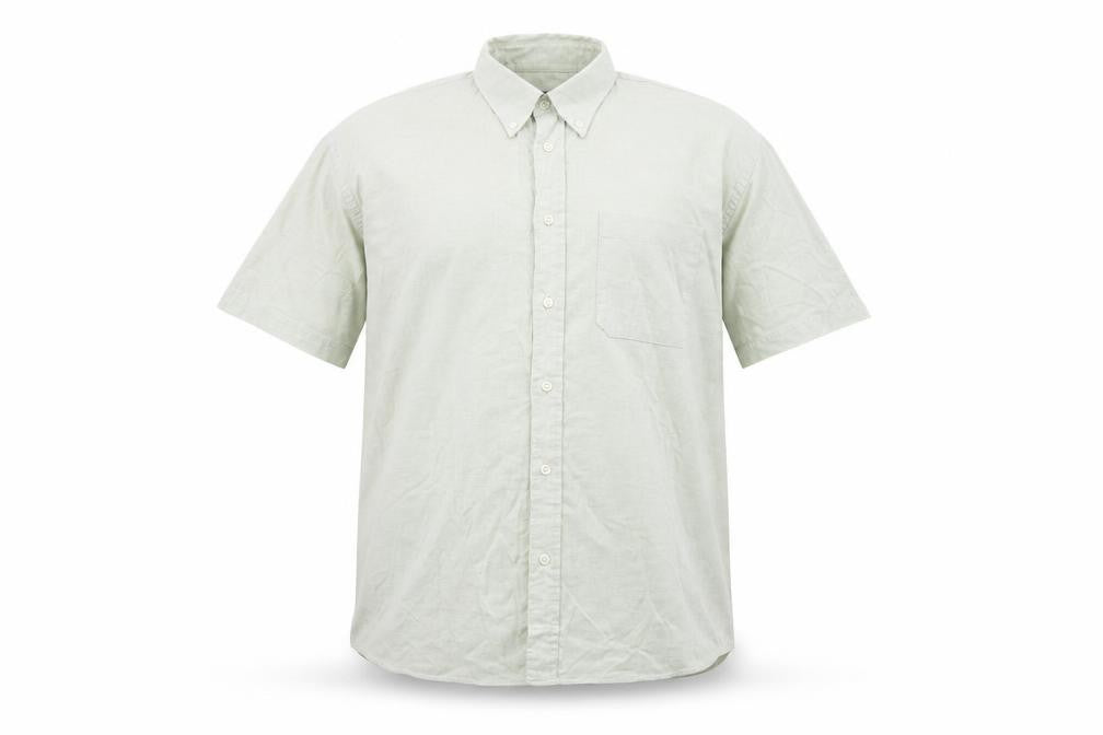 Mens UK Size XL EA Menswear Green  Button-Up Short Sleeve Casual Shirt