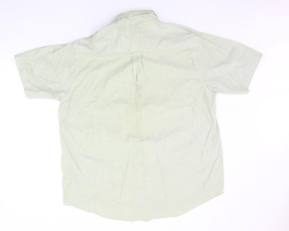Mens UK Size XL EA Menswear Green  Button-Up Short Sleeve Casual Shirt