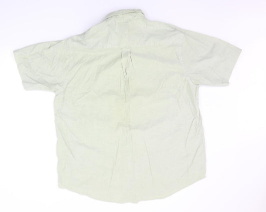 Mens UK Size XL EA Menswear Green  Button-Up Short Sleeve Casual Shirt