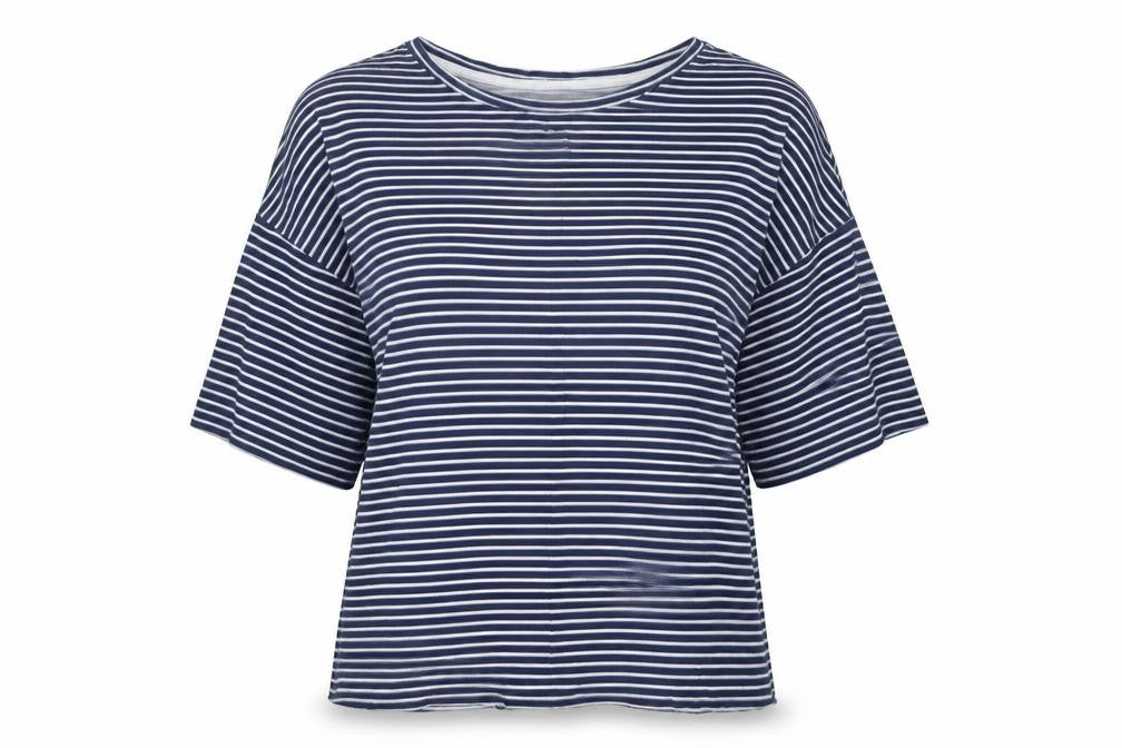 Womens UK Size 10 Atmosphere Blue Basic T-Shirt