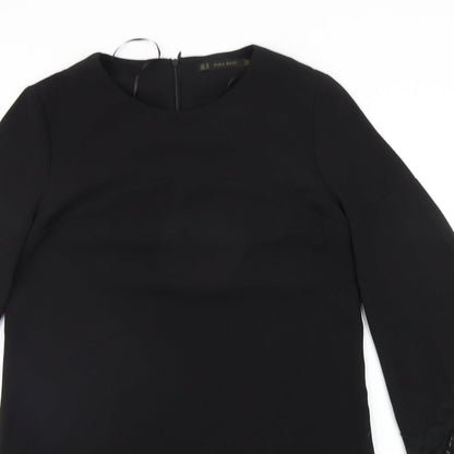 Zara Womens Black Houndstooth  A-Line  Size XS