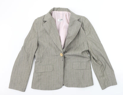 Additional front view of vitriline women’s grey striped jacket blazer, size S