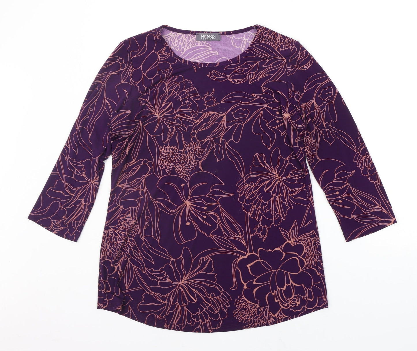 Womens UK Size M MR MAX Purple Basic Blouse