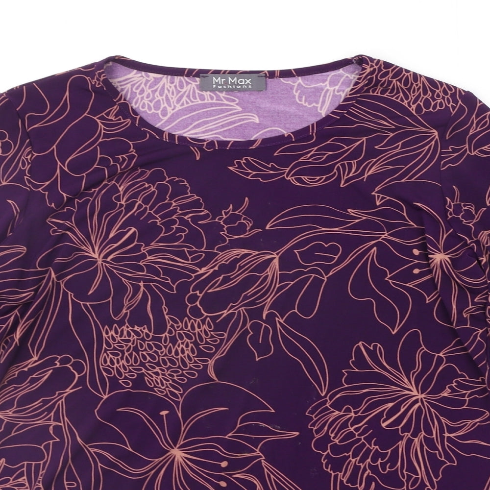 Womens UK Size M MR MAX Purple Basic Blouse