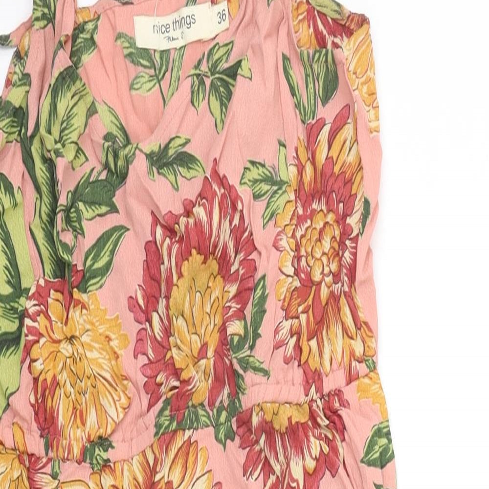 nice things Womens Pink Floral  A-Line  Size 8