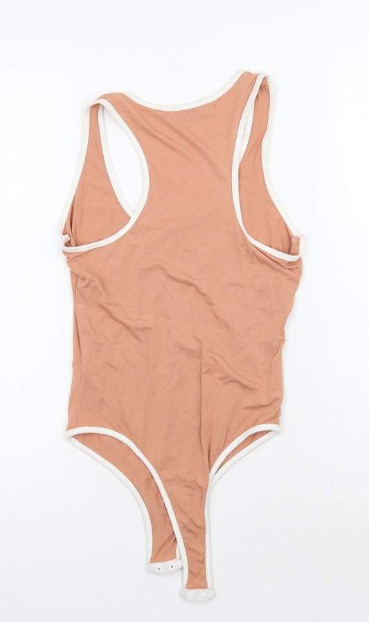 PRETTYLITTLETHING Womens Orange   Bodysuit One-Piece Size S