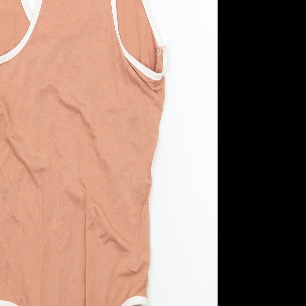 PRETTYLITTLETHING Womens Orange   Bodysuit One-Piece Size S