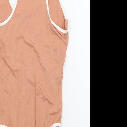 PRETTYLITTLETHING Womens Orange   Bodysuit One-Piece Size S