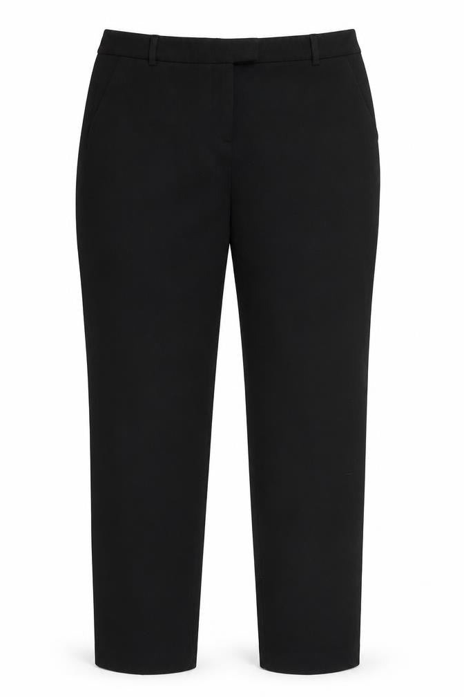 Front view of Resis women’s black trousers, size UK 12, 28-inch leg