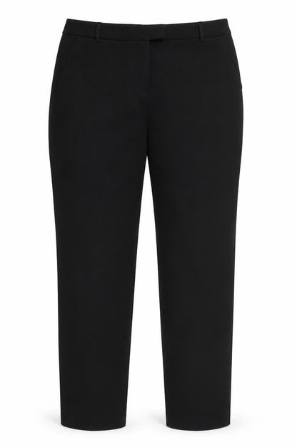Front view of Resis women’s black trousers, size UK 12, 28-inch leg