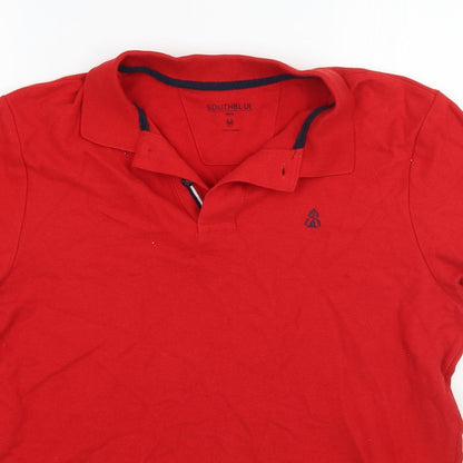 South blue Mens Red    Polo Size M