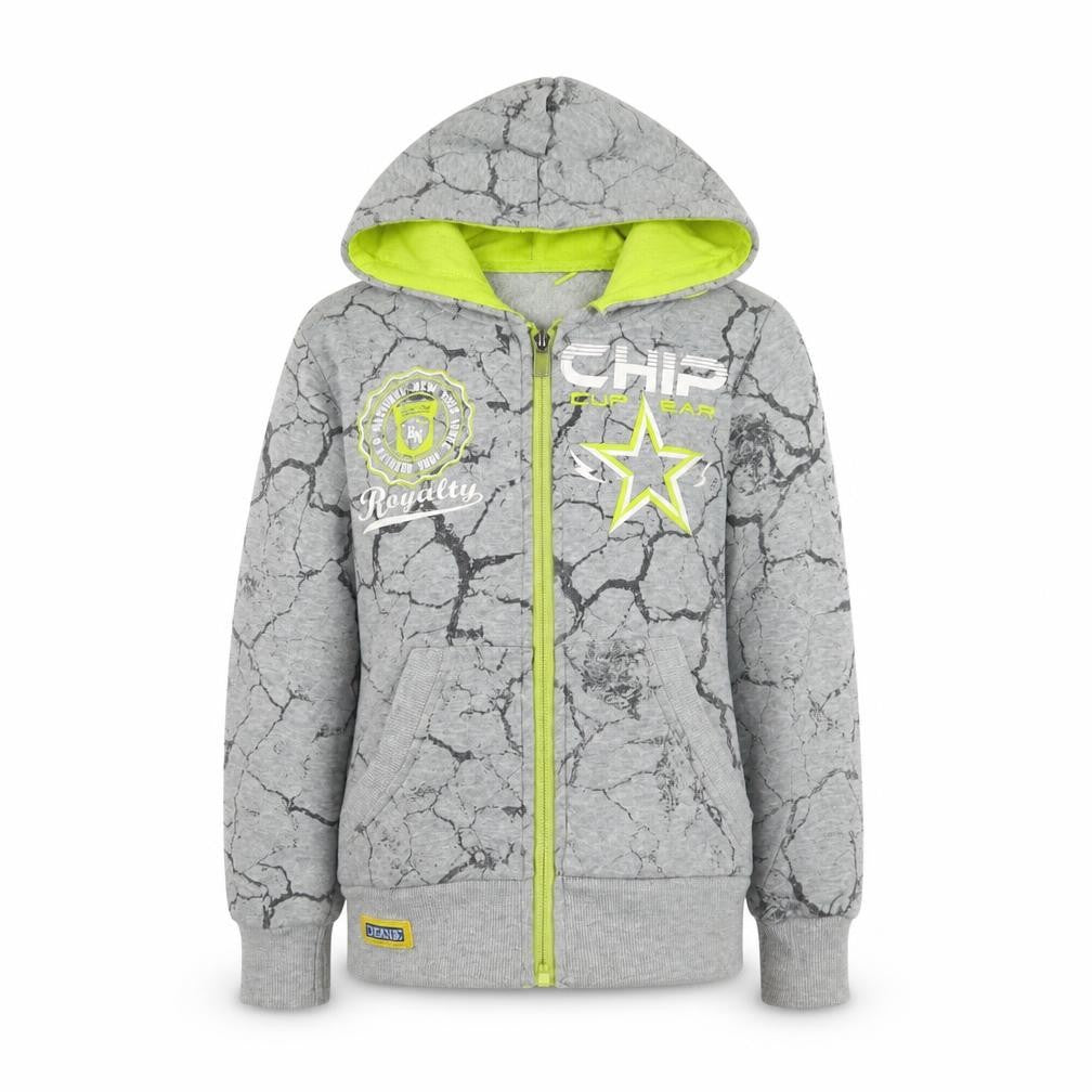 Front view of Chika chika girls’ grey geometric jacket coat, size 6, years