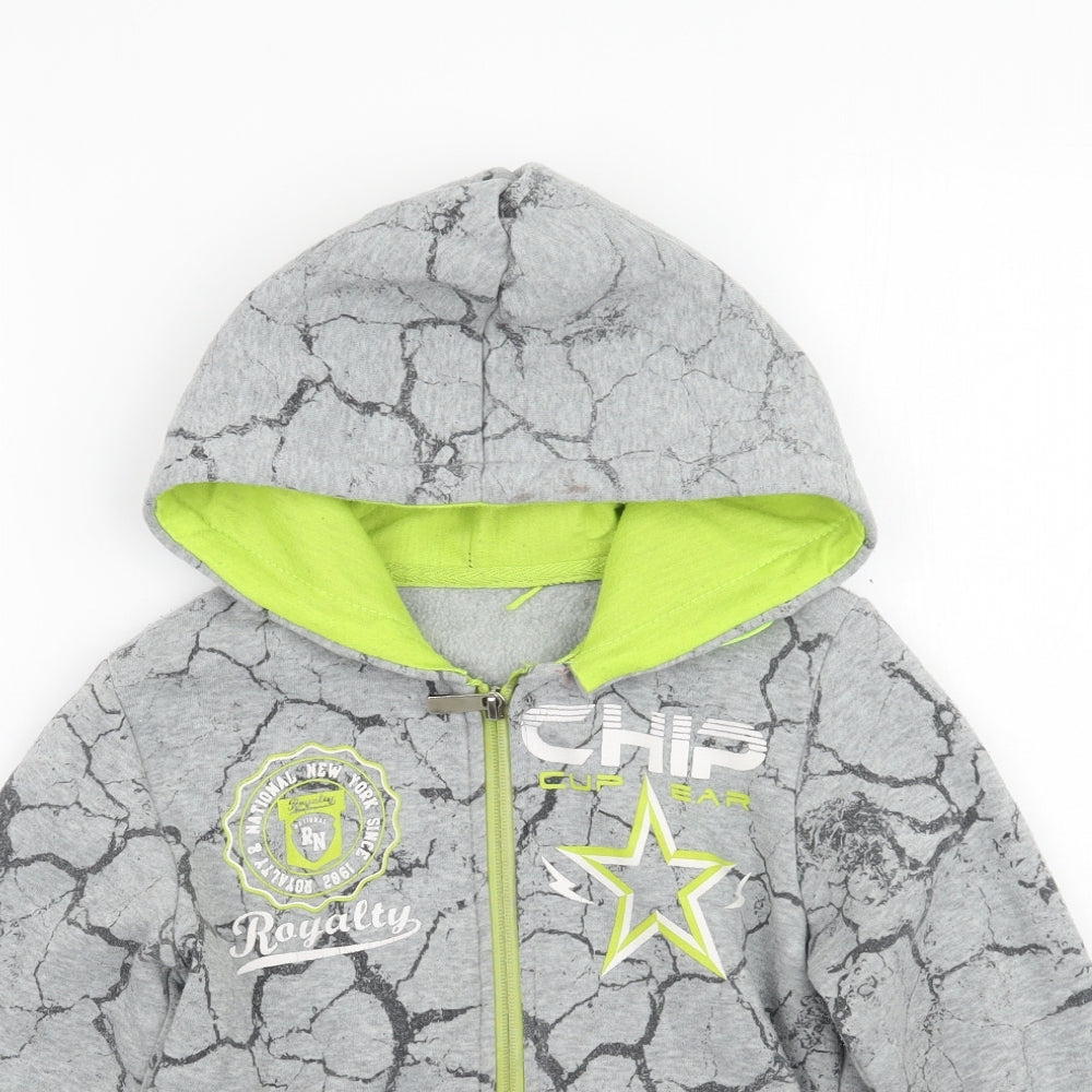 Chika chika Girls Grey Geometric  Jacket Coat Size 6 Years