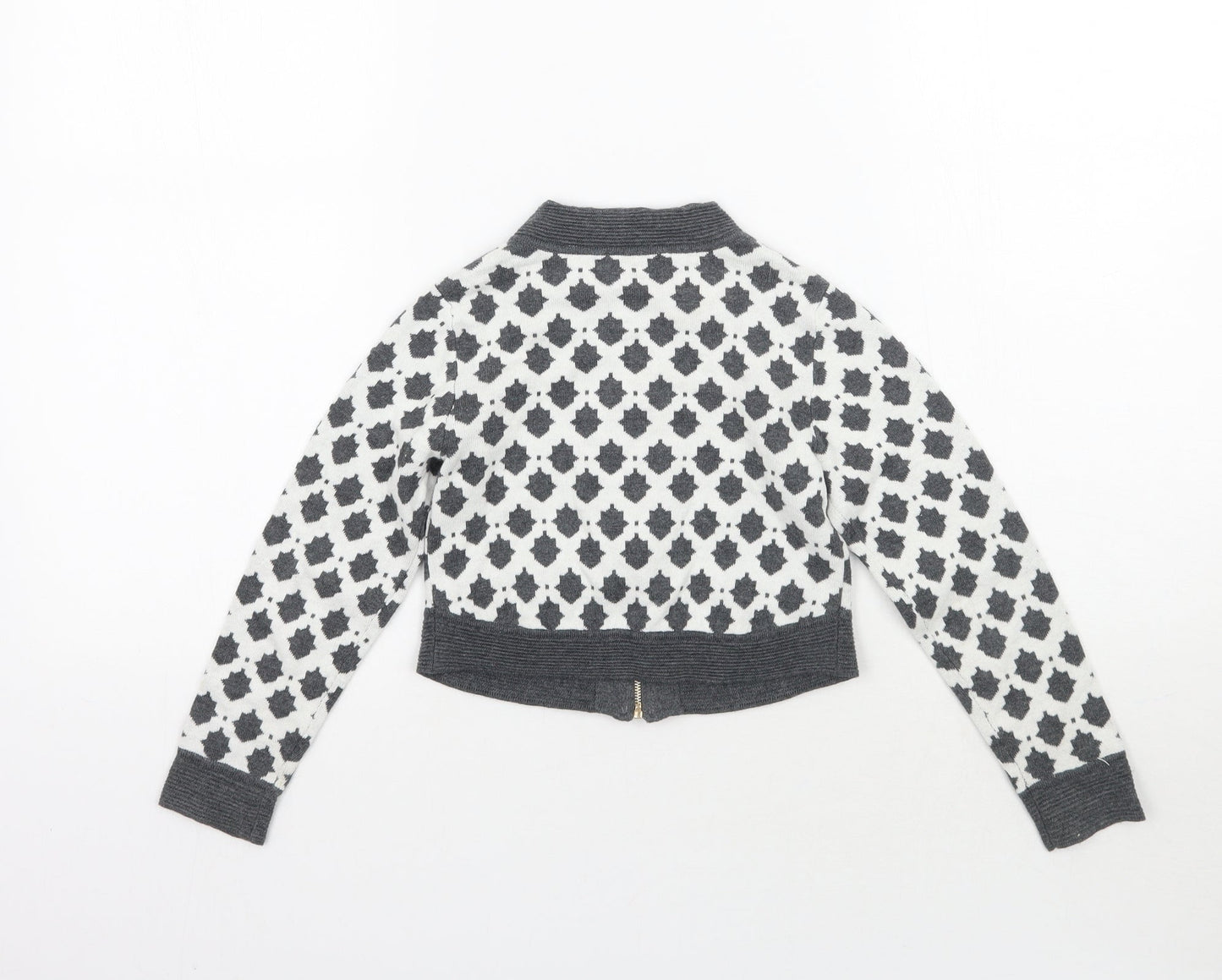 Trish Scully Child Girls White Geometric  Jacket Coatigan Size 4 Years