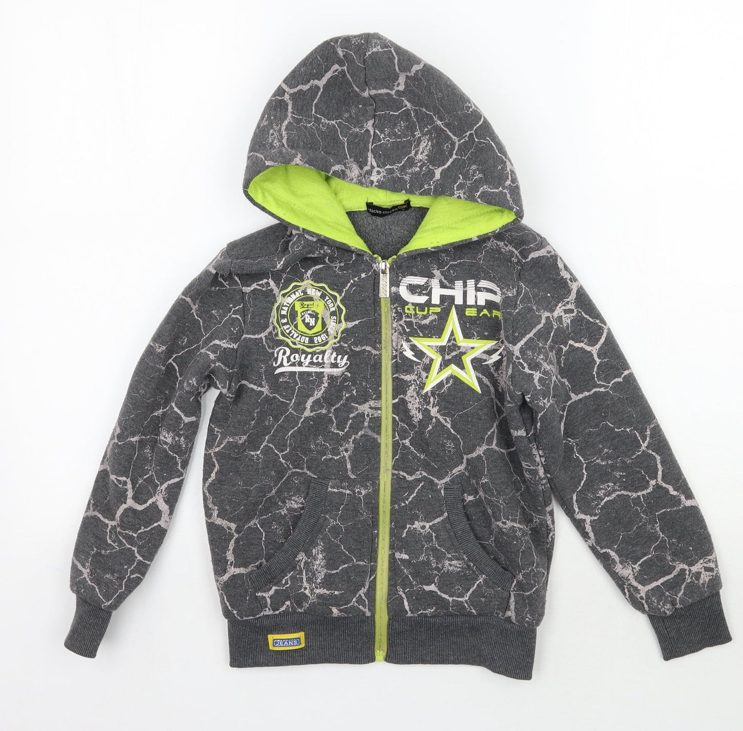 Chika chika Boys Grey Geometric  Jacket Coat Size 8 Years