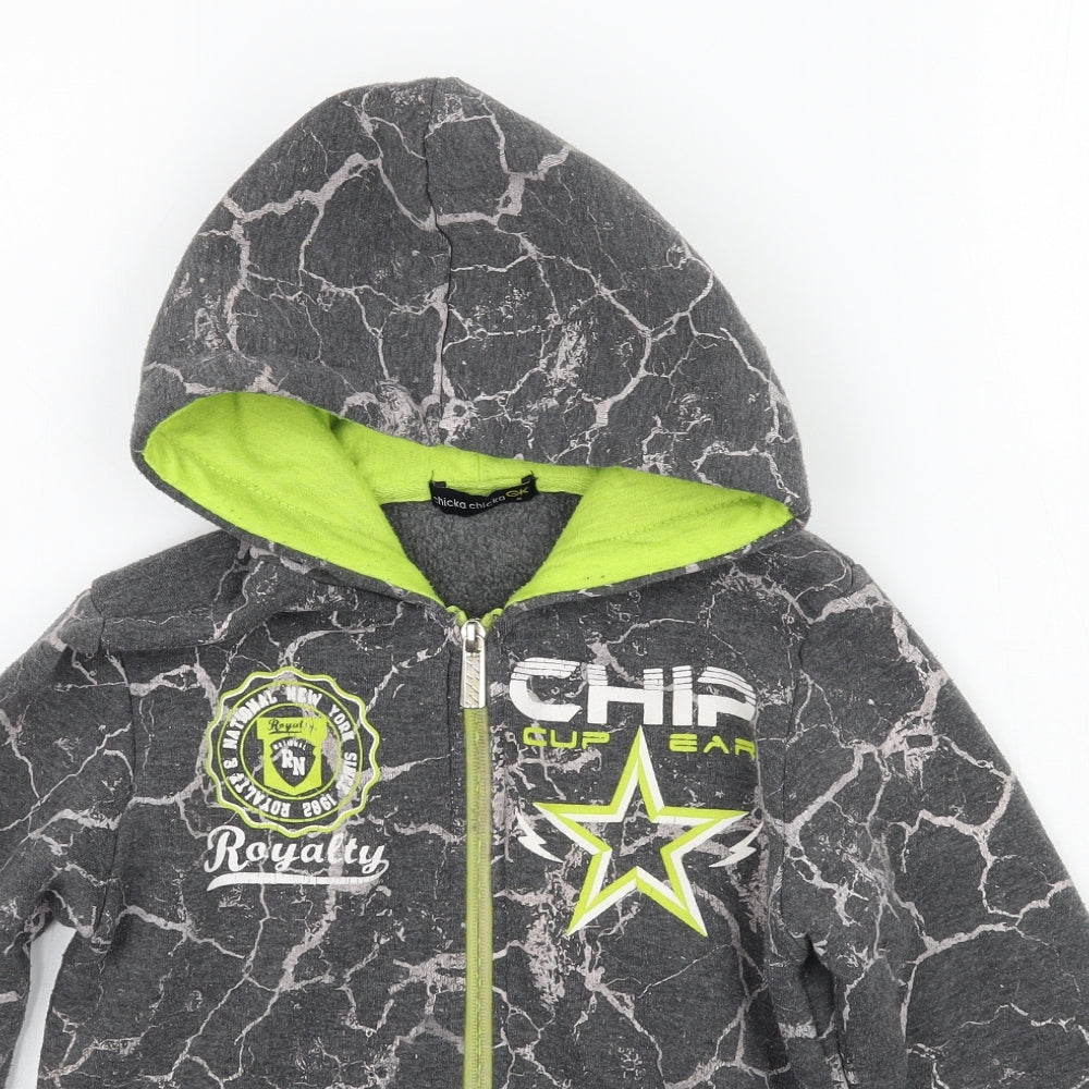Chika chika Boys Grey Geometric  Jacket Coat Size 8 Years