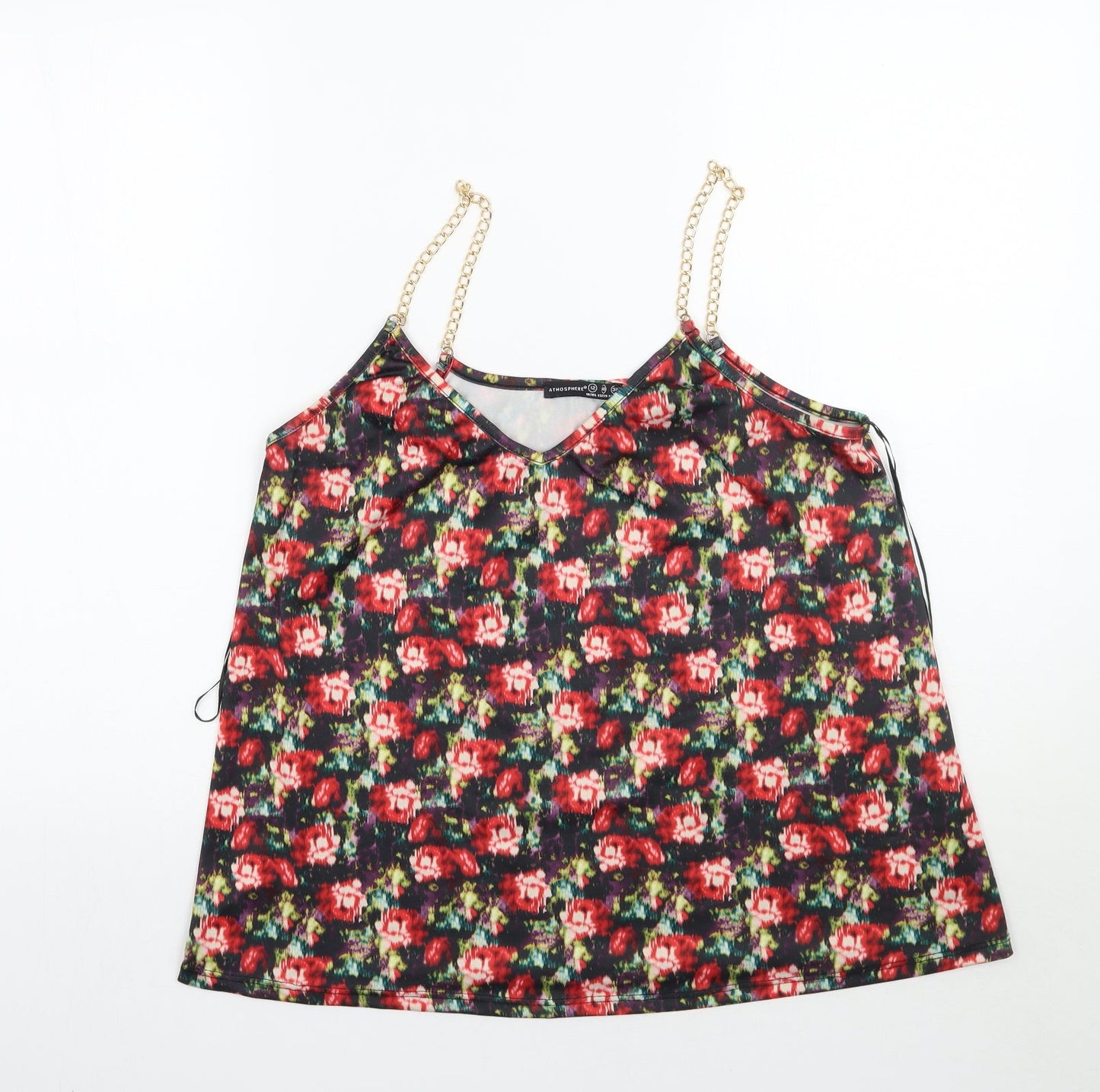 Primark Womens Black Floral  Basic Tank Size 12