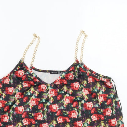 Primark Womens Black Floral  Basic Tank Size 12