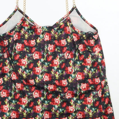 Primark Womens Black Floral  Basic Tank Size 12