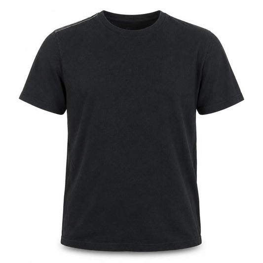 Front view of Burton men’s black t-shirt, size L