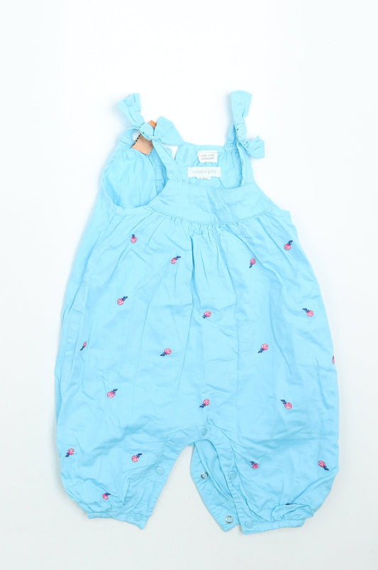 Front view of Pumpkin Patch Baby Blue Babygrow One-Piece, size 3-6, Months