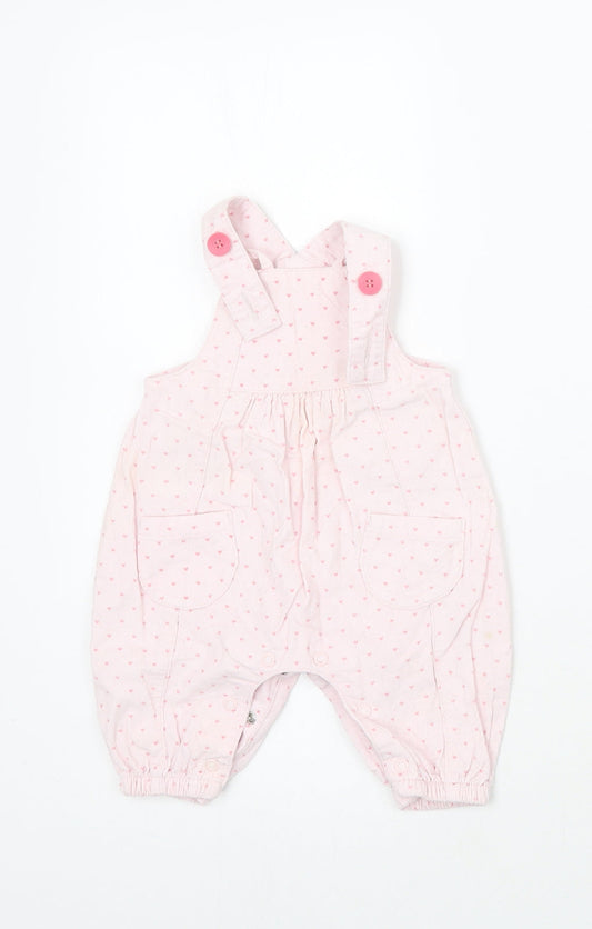 Front view of Next girls’ pink geometric babygrow one-piece, size 0-3, months
