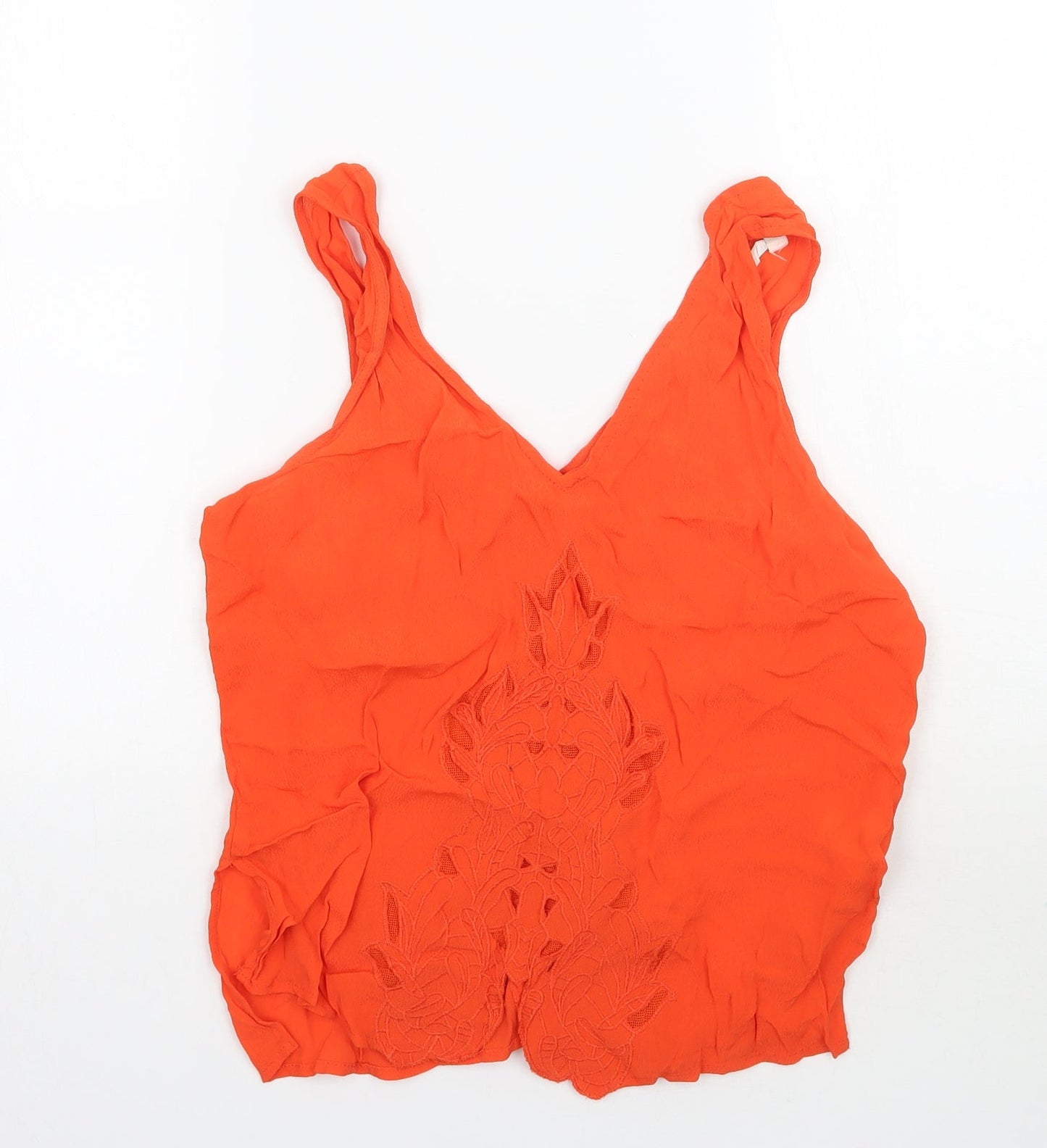 Womens UK Size 10 River Island Orange Basic Tank