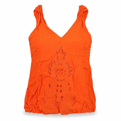 Womens UK Size 10 River Island Orange Basic Tank