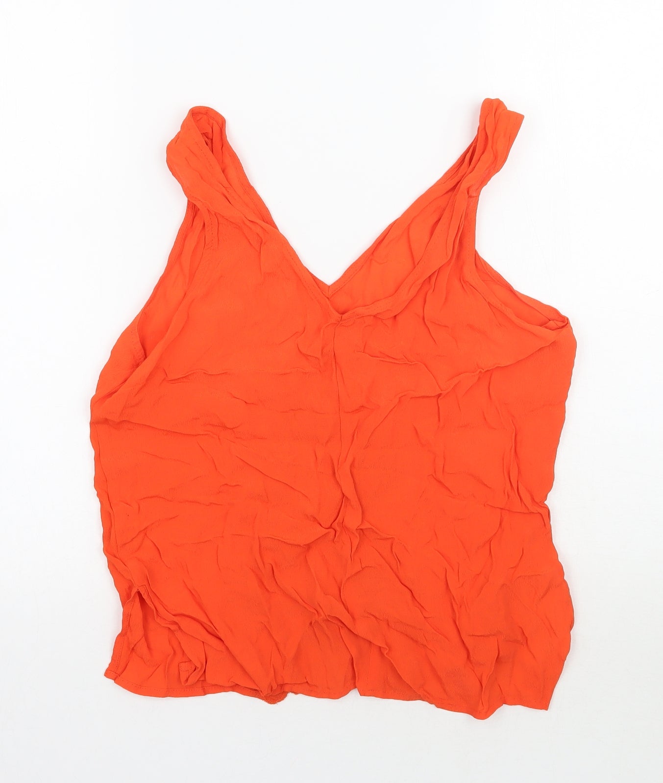 Womens UK Size 10 River Island Orange Basic Tank