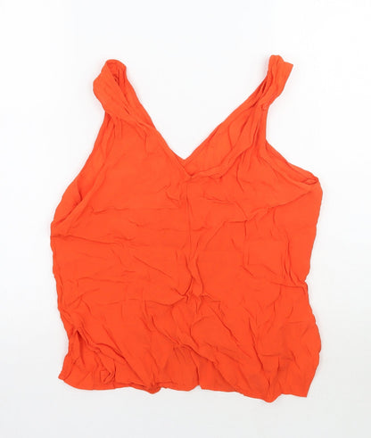 Womens UK Size 10 River Island Orange Basic Tank
